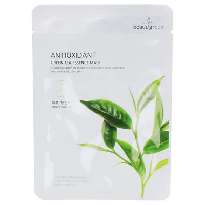 Beauugreen Antioxidant Green Tea Essence Mask (Maseczka antyoksydacyjna z zieloną herbatą)
