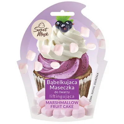 Marion Sweet Mask, Bąbelkująca maseczka do twarzy liftingująca  `Marshmallow & Fruit Cake`