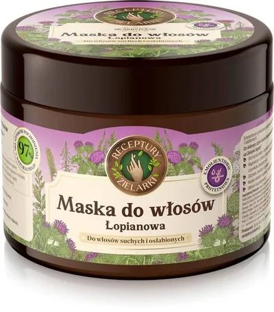 Receptury Zielarki Łopianowa maska do włosów suchych i osłabionych emolientowo-proteinowa