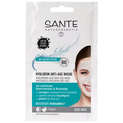 Sante Naturkosmetik Hyaluron Anti-Age Maske (Maseczka anti-aging z kwasem hialuronowym)