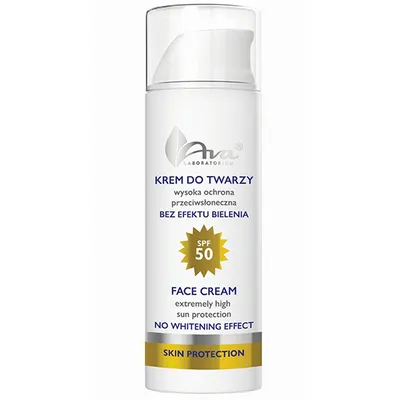 Laboratorium Kosmetyczne AVA Skin Protection, Face Cream SPF 50 No Whitening Effect (Krem do twarzy bez efektu bielenia)