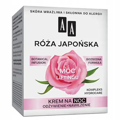 AA Moc Roślin, Róża Japońska, Krem na noc do cery wrażliwej i skłonnej do alergii `Odżywienie + nawilżenie`