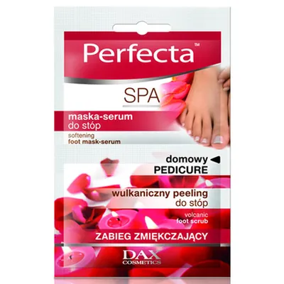 Perfecta SPA, Pedicure pielęgnacyjny, Wulkaniczny peeling + zmiękczająca maska - serum do stóp