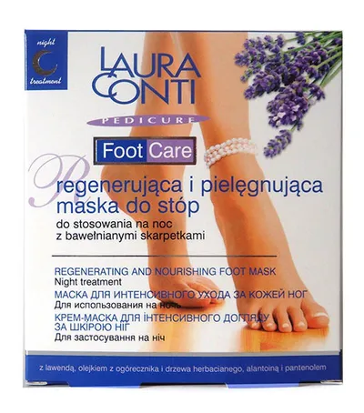 Laura Conti Foot Care, Regenerująca i pielęgnująca maska do stóp
