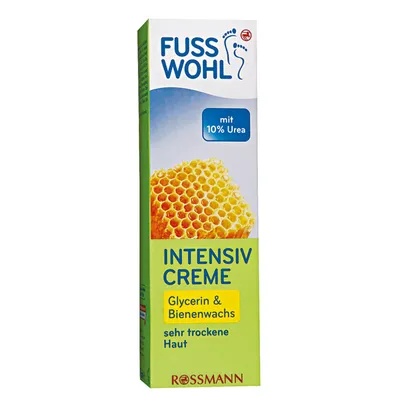 Fusswohl Intensiv Creme (Intensywny krem do pielęgnacji suchej skóry z gliceryną i woskiem pszczelim)