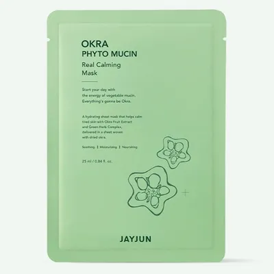 JayJun Cosmetic Okra Phyto Mucin Real Soothing Mask (Nawilżająco-wygładzająca maska w płachcie)