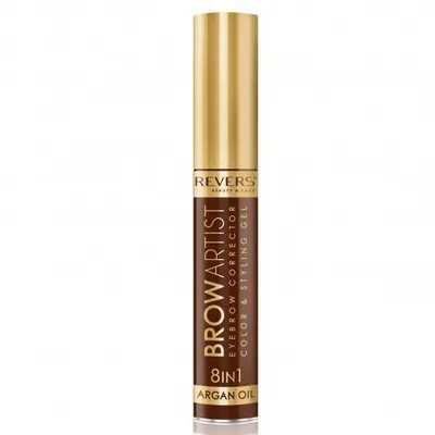 Revers Cosmetics Brow Artist, Color & Styling Gel with Argan oil 8 in 1 (Korektor do brwi 8w1)