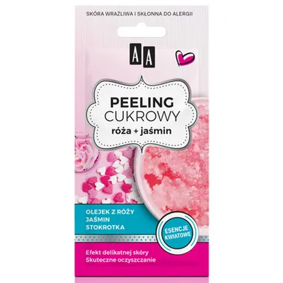 AA Sugar Scrub, Peeling cukrowy glicerynowy `Róża + jaśmin `