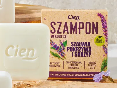 Cien Szampon do włosów przetłuszczających się w kostce `Szałwia, pokrzywa i skrzyp`