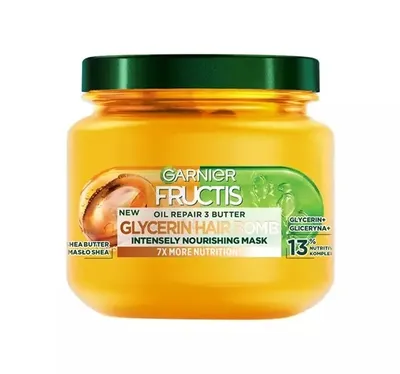 Garnier Fructis, Oil Repair 3 Butter, Glycerin Hair Bomb Intensely Nourishing Hair Mask (Odżywcza maska do włosów łamliwych, zniszczonych i bardzo suchych)