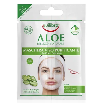 Equilibra Aloe, Maschera Viso Purificante (Oczyszczająca aloesowa maseczka do twarzy)