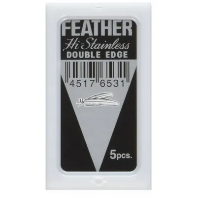 Feather Hi-Stainless For Safety Razors (Żyletki ze stali nierdzewnej do dwustronnej tradycyjnej maszynki do golenia)