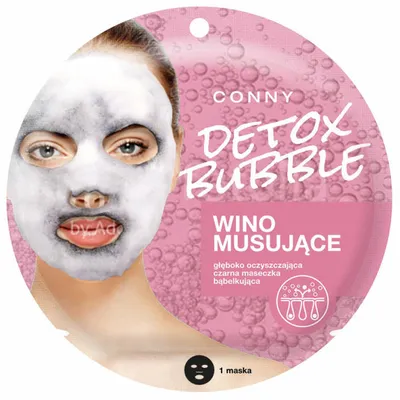 Conny Detox Bubble, Maseczka oczyszczająco-nawilżająca `Wino musujące`