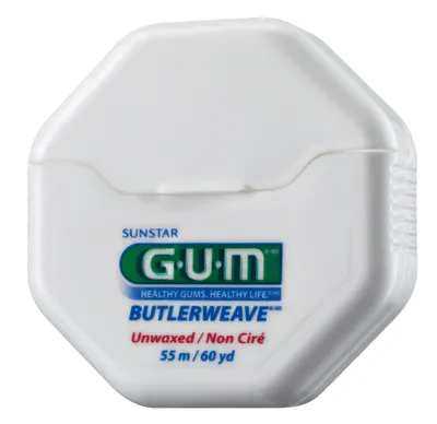 Gum Sunstar Butlerweave Floss  Unwaxed 1055 (Płaska niewoskowana nić dentystyczna)