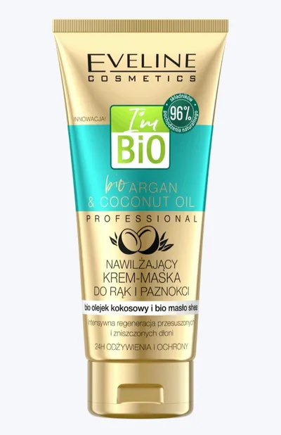 Eveline Cosmetics I'm Bio, Professional Bio Argan & Coconut Oil, Nawilżający krem-maska do rąk i paznokci