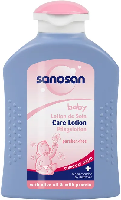 Sanosan Baby Pflegelotion (Balsam pielęgnacyjny dla niemowląt i dzieci z oliwką z oliwek i mlecznymi proteinami)