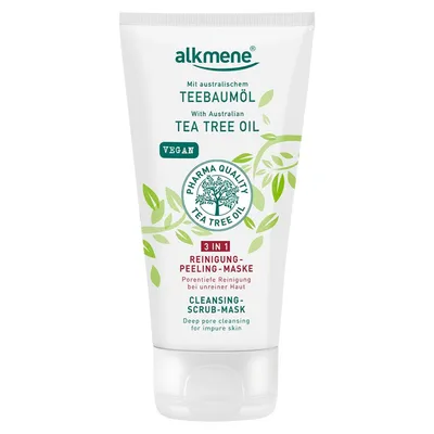 Alkmene Teebaumol, 3in1 Reinigung Peeling Maske (3w1 Żel, maseczka i peeling z olejkiem drzewka herbacianego)