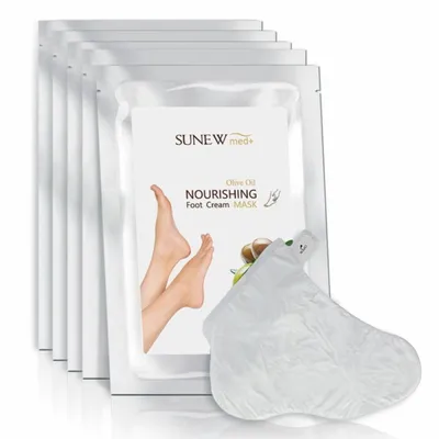 Sunew Med+, Olive Oil Nourishing Foot Cream Mask (Maska do stóp z oliwą z oliwek)