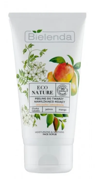 Bielenda Eco Nature , Nawilżająco-kojący peeling do twarzy  `Śliwka kakadu, jaśmin i mango`