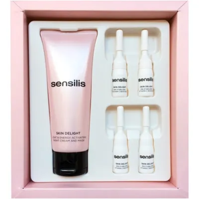 Sensilis Skin Delight, Night Cream & Ampoules (Zabieg na noc, intensywny aktywator rozświetlający i energetyzujący)