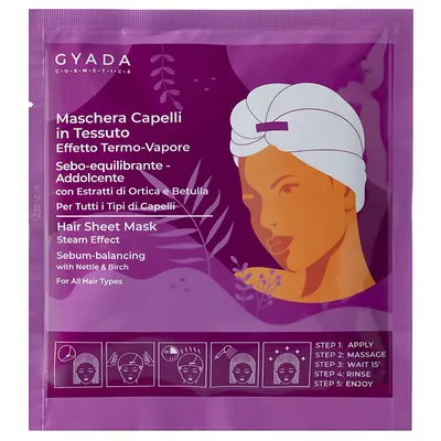 Gyada Maschera Capelli In Tessuto Effetto Termo-Vapore - Sebo-Equilibrante E Addolcente [Sebum Balancing Hair Sheet Mask] (Regulująca wydzielanie sebum kuracja w płachcie do włosów)