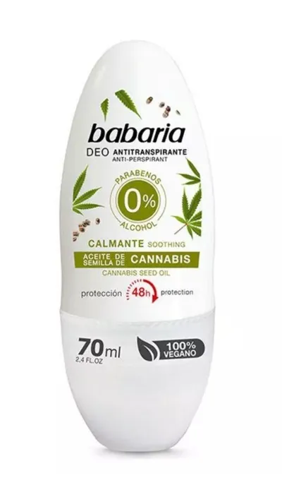 Babaria Natural Cosmetics Deo Anti-perspirant Cannabis Seed Oil (Dezodorant roll-on `Olejek z konopi `)
