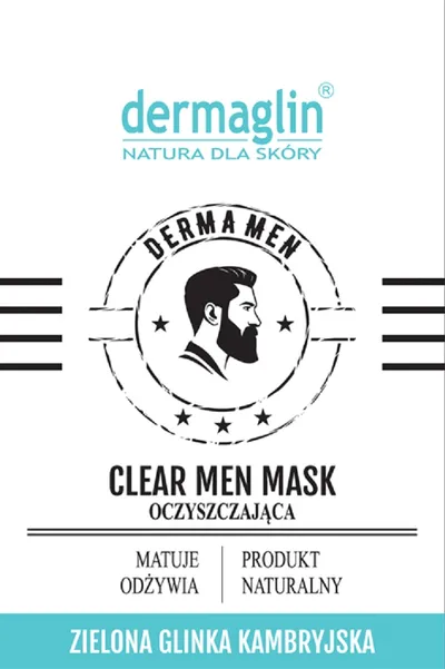 Dermaglin Derma Men, Maska oczyszczająca dla mężczyzn `Zielona glinka kambryjska`
