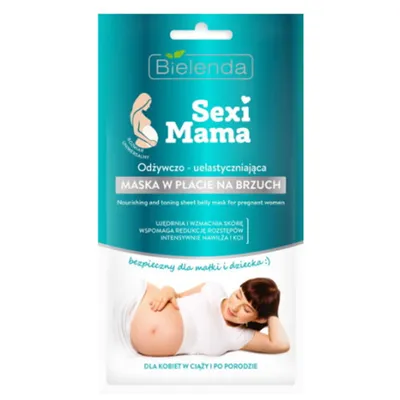 Bielenda Sexi Mama, Odżywczo uelastyczniająca maska w płachcie na brzuch