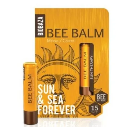 Biobaza Sun Therapy, Sun & Sea Forever Bee Balm Carrot SPF 15 (Sztyft do ust z olejkiem z marchewki)