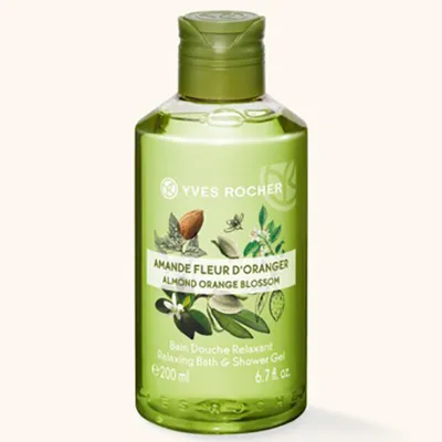 Yves Rocher Les Plaisirs Nature, Bain Douche Relaxant Amande Fleur d'Oranger (Relaksujący żel pod prysznic i do kąpieli `Migdał i kwiat pomarańczy`)