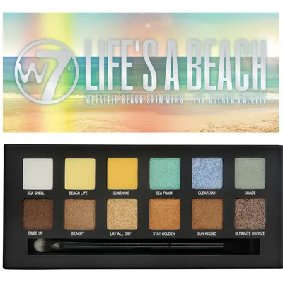 W7 Life's a Beach, Metallic, Beach Shimmers Eye Colour Palette (Paleta cieni do powiek)