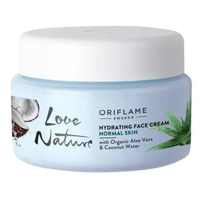 Oriflame Love Nature, Hydrating Face Cream with Organic Aloe Vera & Coconut Water (Nawilżający krem do twarzy z organicznym aloesem i wodą kokosową)