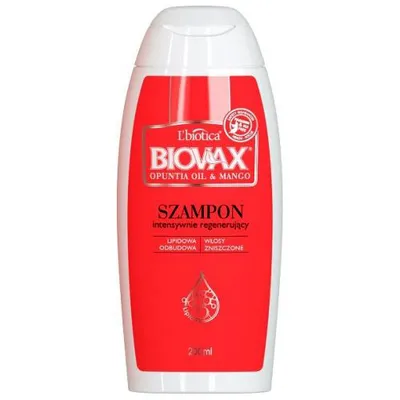 L'biotica Biovax Opuntia Oil & Mango, Szampon intensywnie regenerujący