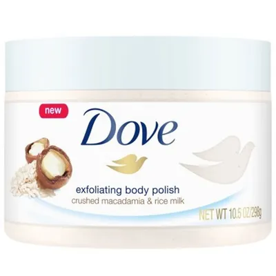 Dove Exfoliating Body Polish Crushed Macadamia & Rice Milk (Krem - peeling pod prysznic)