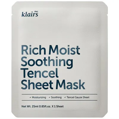 Klairs Rich Moist Soothing Tencel Sheet Mask (Łagodząca maska w płachcie)