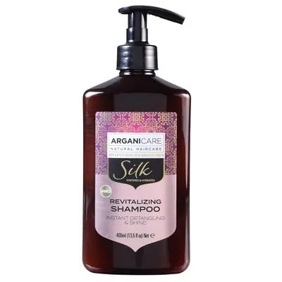 Arganicare Silk, Revitalizing Shampoo (Naturalny szampon z jedwabiem rozplątujący włosy)