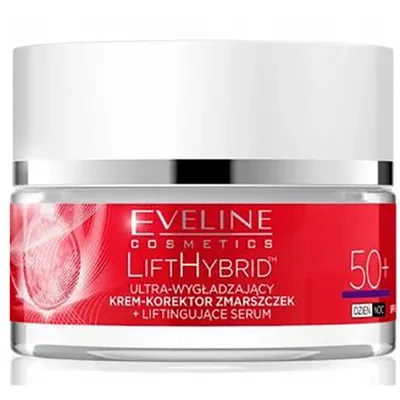 Eveline Cosmetics Lift Hybrid, Ultra - wygładzający krem - korektor zmarszczek + liftingujące serum 50+