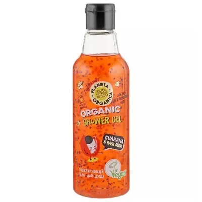 Planeta Organica Skin Superfood, Natural Shower Gel Toning Organic Guarana & Basil Seeds (Żel pod prysznic)