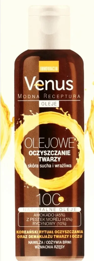 Venus Modna Receptura Oleje, Olejowe oczyszczanie twarzy skóra sucha i wrażliwa
