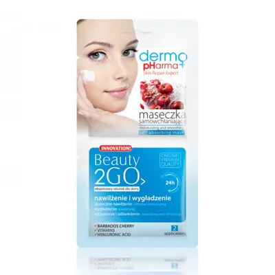 Dermo Pharma Beauty 2GO, Maseczka samowchłaniająca `Nawilżenie i wygładzenie`