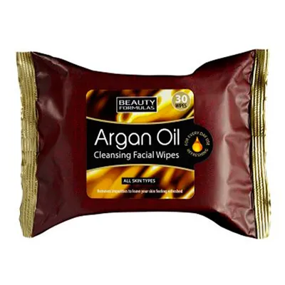 Beauty Formulas Argan Oil Cleansing Facial Wipes (Oczyszczające chusteczki do twarzy)