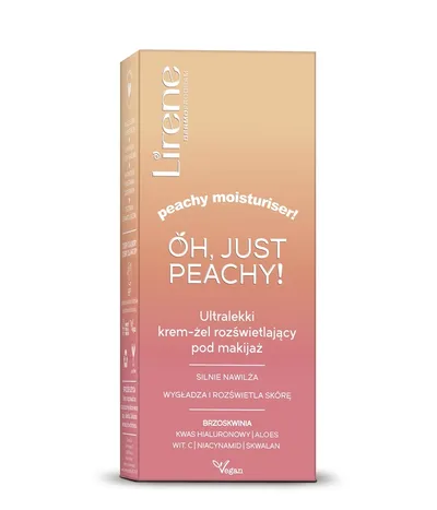 Lirene Dermoprogram Oh, Just Peachy!, Ultralekki krem-żel rozświetlający pod makijaż