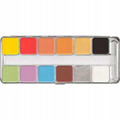 Kryolan Pintura Water Color Palette 12 Colors (Paleta 12 farb do twarzy i ciała)