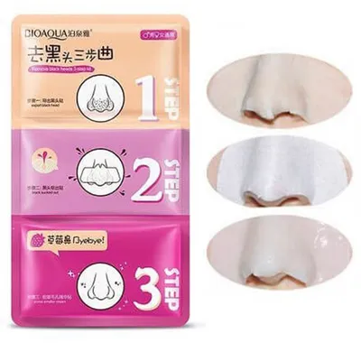 Bioaqua 3 Step Kit (Maska w płacie na nos)
