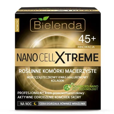 Bielenda Nano Cell Xtreme, Profesjonalny krem przeciwzmarszczkowy 45+ na noc