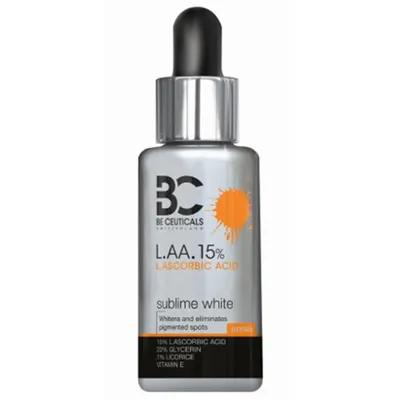 Be Ceuticals Sublime White, L.AA. 15% L-Ascorbic Acid (Subtelne rozjaśnienie, Kwas askorbinowy + korzeń lukrecji)