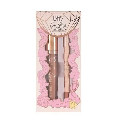 Ushas Lip Gloss  + Lip Pencil (Zestaw do ust: błyszczyk i konturówka)