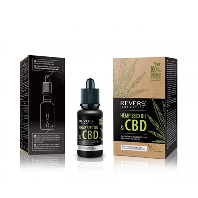 Revers Cosmetics Hemp Seed Oil & CBD, 100 % Naturalny olej konopny z CBD