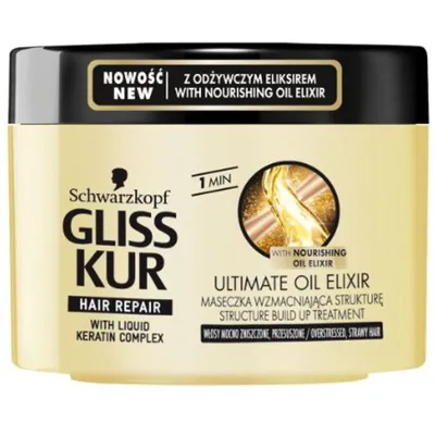 Schwarzkopf Gliss Ultimate Oil Elixir, Structure-build Up Mask (Maseczka wzmacniająca strukturę włosów)