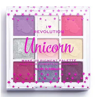 I Heart Revolution Fantasy Makeup, Pigment Palette Unicorn (Paleta 9 cieni do powiek)